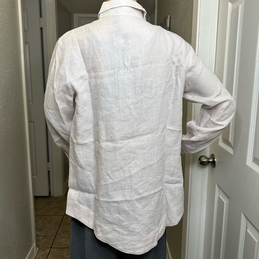 Jarbo Button Down Shirt White Cotton Blend Long Sleeve size 2. US medium - Picture 4 of 16